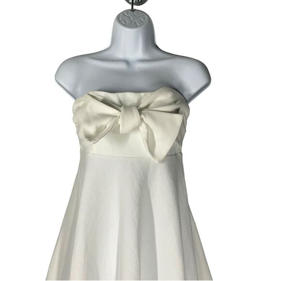 Show Me Your Mumu Womens Enchanted Bow Babydoll Stapless Dress Bone Stretch SZ M - Picture 3 of 8